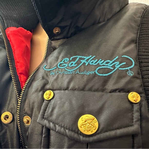 Retro Ed Hardy Bikercore Puffer Vest! 🖤 - Picture 12 of 15